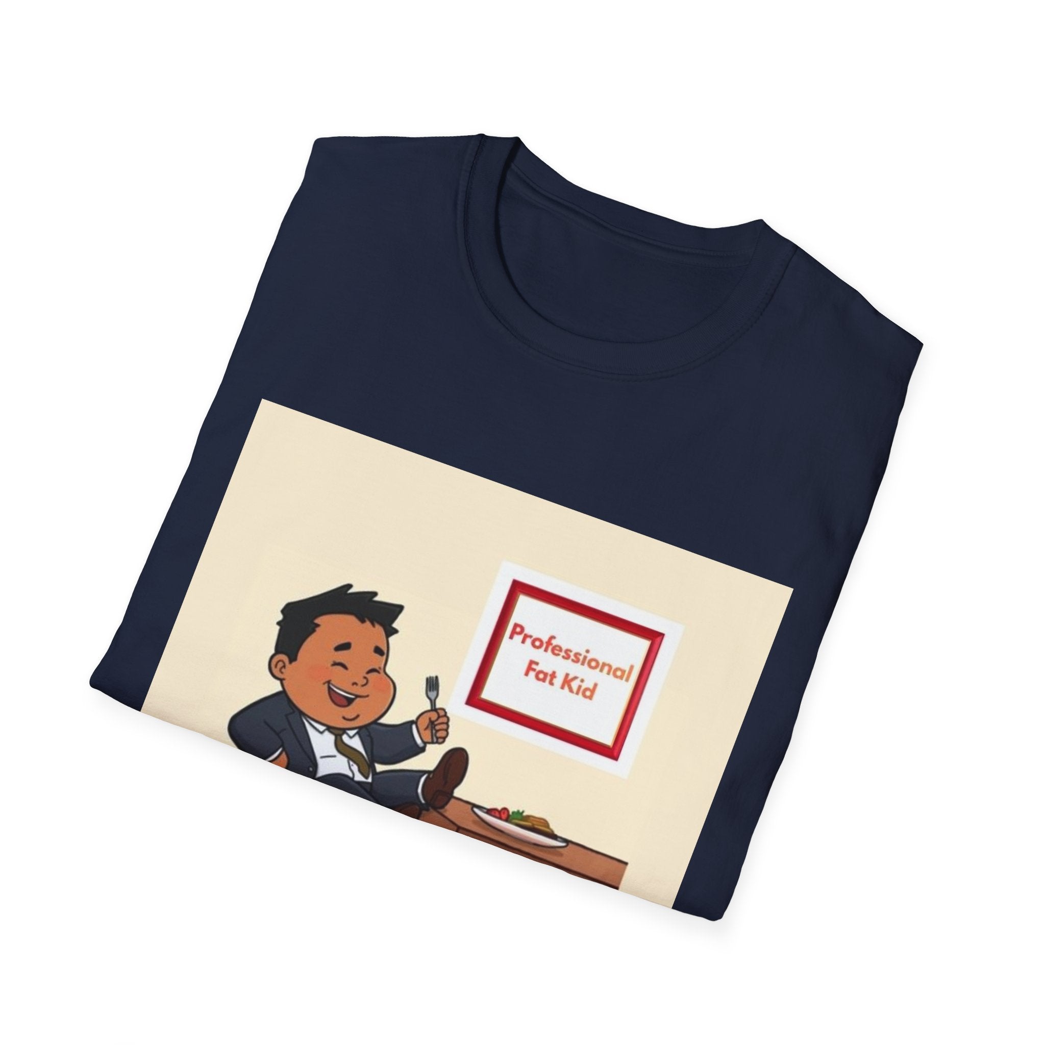 Professional Fat Kid T-Shirt / Desk job/ Retro Cartoon Office Graphic