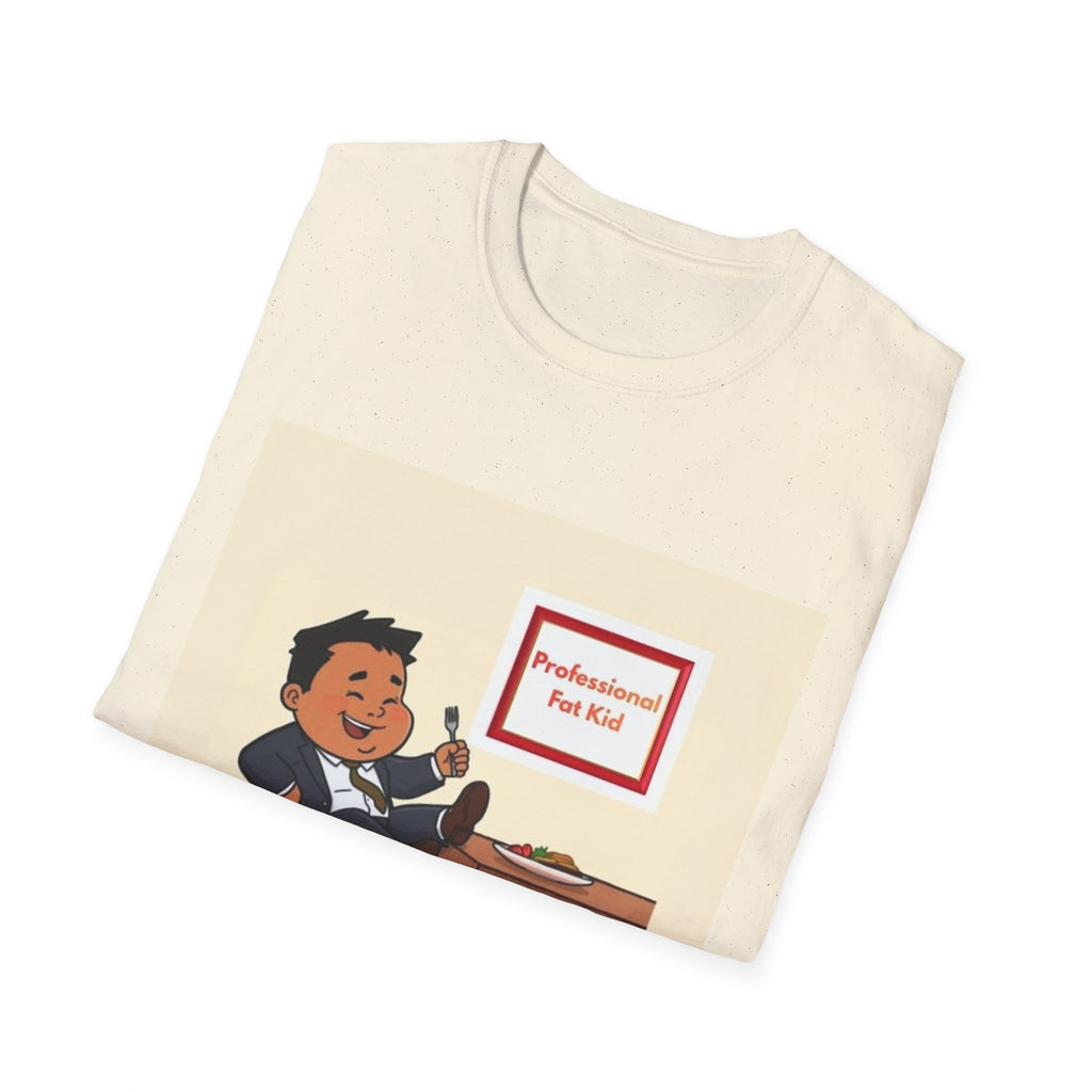 Professional Fat Kid T-Shirt / Desk job/ Retro Cartoon Office Graphic