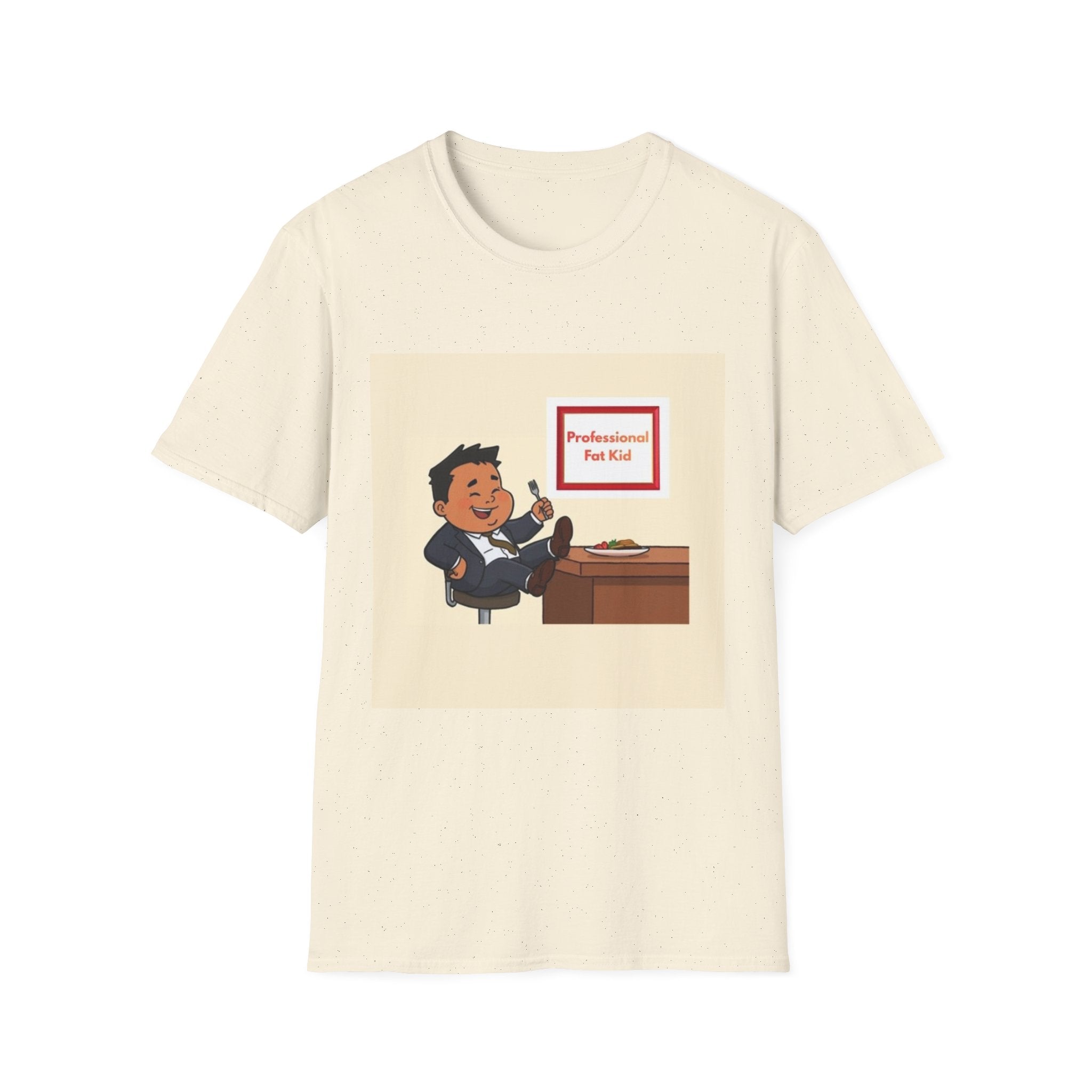 Professional Fat Kid T-Shirt / Desk job/ Retro Cartoon Office Graphic
